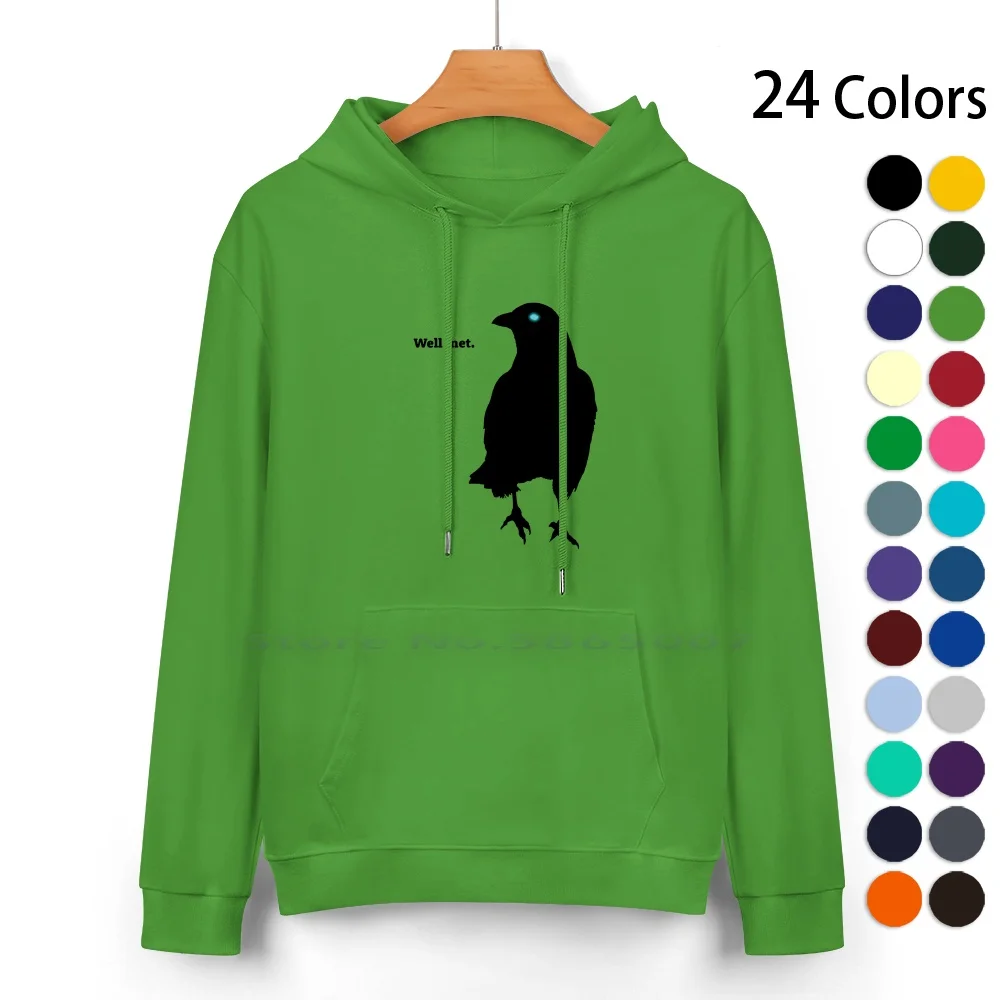 Well Met Hugin. Cotton Hoodie Sweater 24 Colors Valheim Hugin Raven Crow 100% Cotton Hooded Sweatshirt For Women Men Unisex