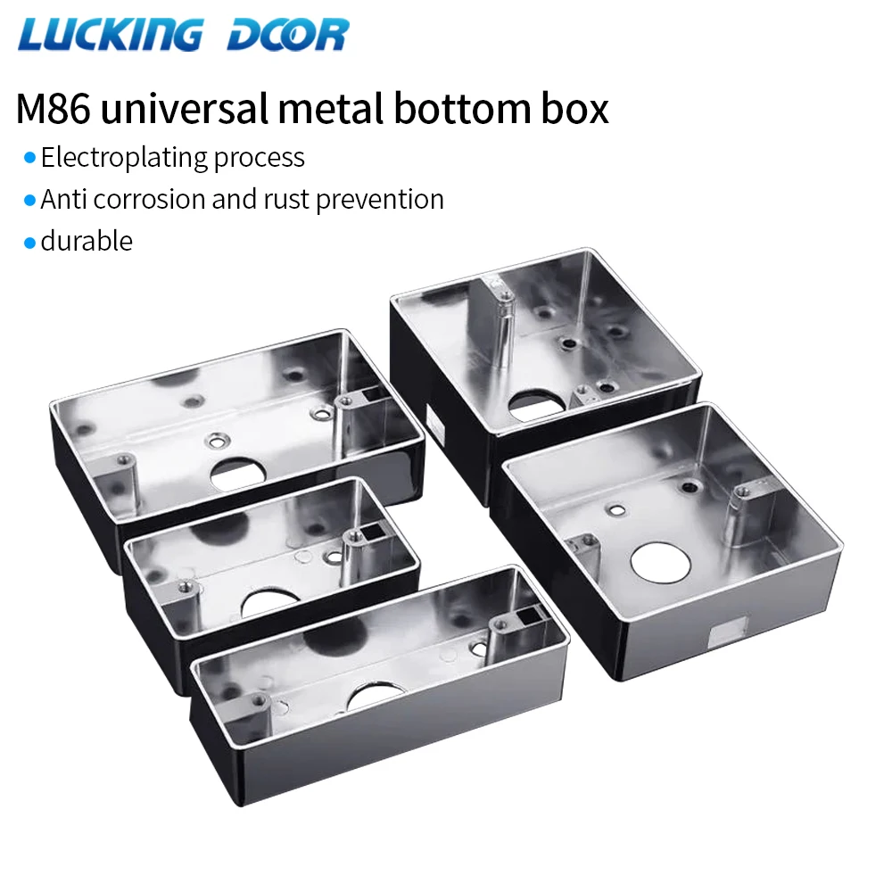 Zinc Metal Waterproof External Wall Mounting Box Dark Switch Wiring Box Back Surface Mount Box For 70 86 Type Exit Switch Socket