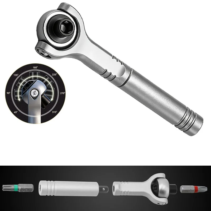 Hochdrehmoment-Konvertierbarer Ratschenschraubendreher, T-Griff-Verlängerung, magnetisches Schraubendreher-Werkzeug für Motorrad-DIY-Reparaturen