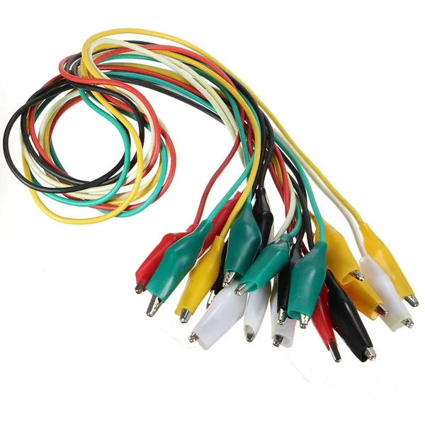 Pinzas de cocodrilo de piezas para cables de prueba eléctrica, Clip de cucaracha, cable de puente y abrazaderas de batería de coche, pinza de