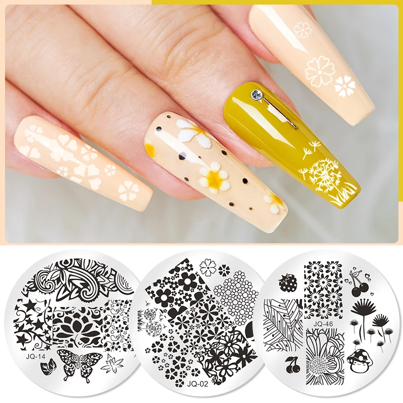 1pc Nail Art Stamping Plates Stainless Steel Template Nail Gel Polish Love Shape Flower Printing Stamping Stencil Nail Art Tools