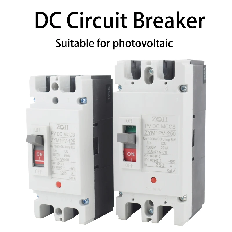 

Solar Molded Case DC Circuit Breaker MCCB Overload Protection Switch Protector Solar Photovoltaic PV 100A 250A Battery Isolator