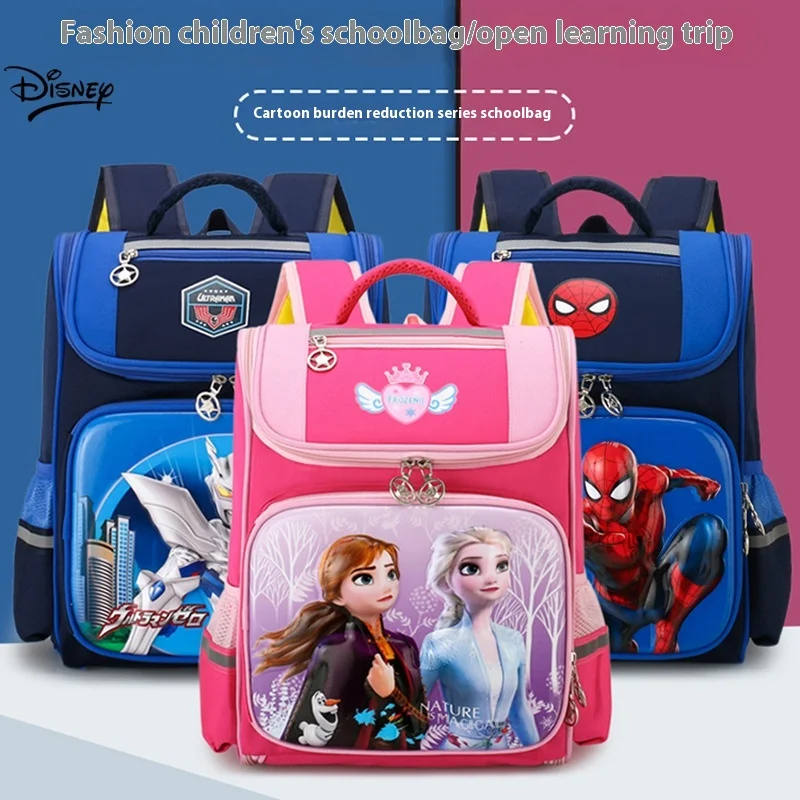 3D stereoscopic children's backpack new backpack cartoon Spider Man elementary school backpack open backpack