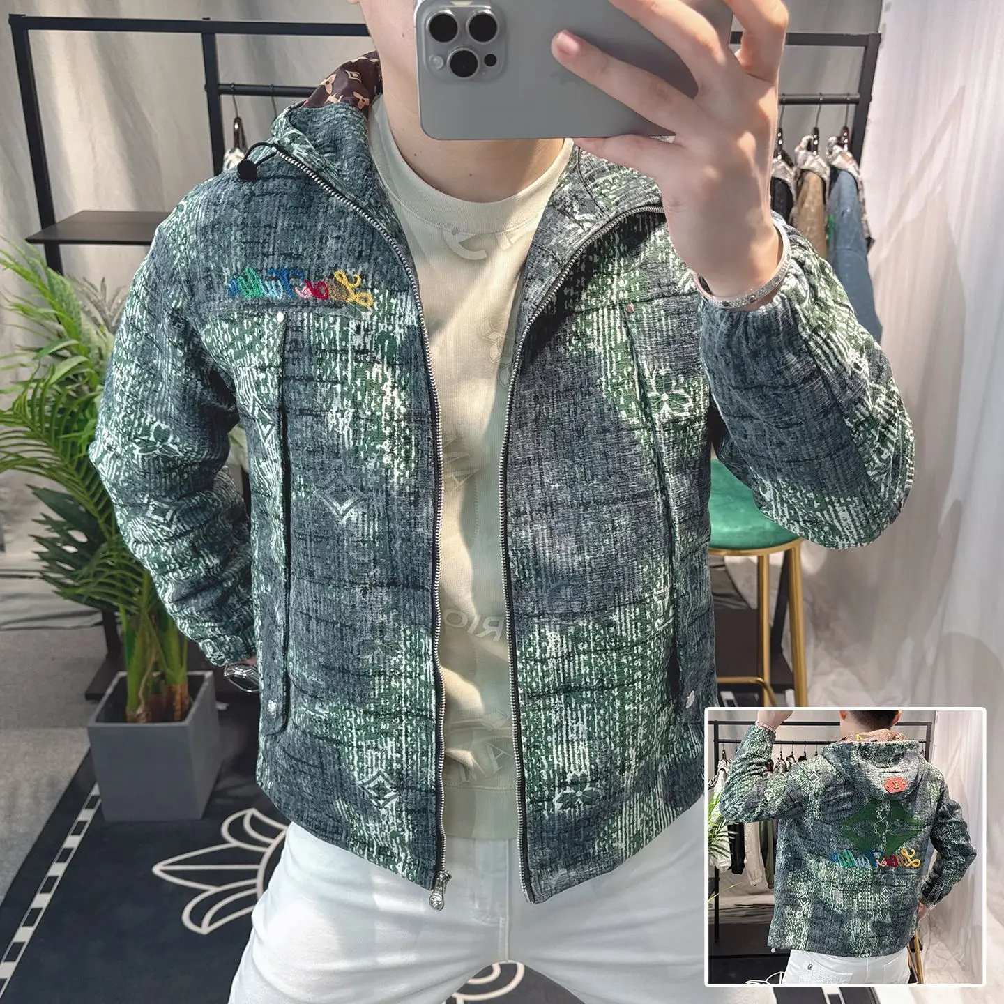 

2025 new hooded jacket jacket men's spring and autumn personality fashion American casual heavy industry embroidery trend