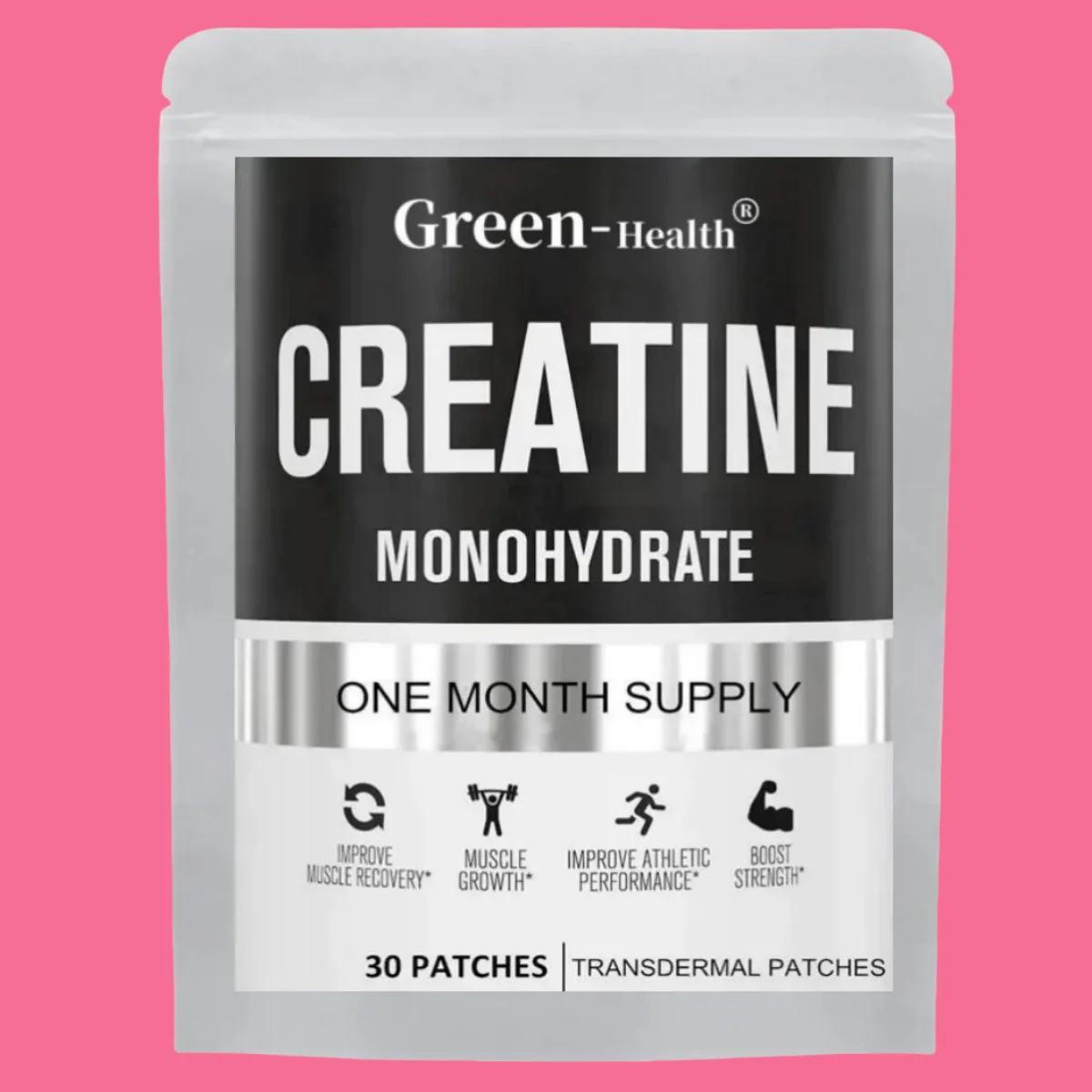 

Creatine Monohydrate Transdermal Patches For Muscle Growth, Increased Strength, Enhanced Energy Output 30 Patches