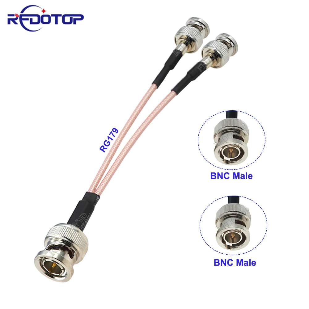 

RG179 Cable BNC Splitter Cable Y Type 1*BNC Male Plug to 2*BNC Male/Female 75Ohm Connector RG-179 RF Coaxial Jumper Pigtail