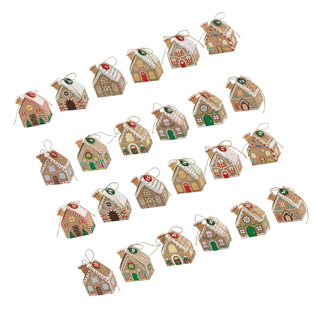 

24Pcs Holiday Advent Calendar Box Design Treat Boxes Christmas Countdown Packaging for Party Favors Snacks Reusable
