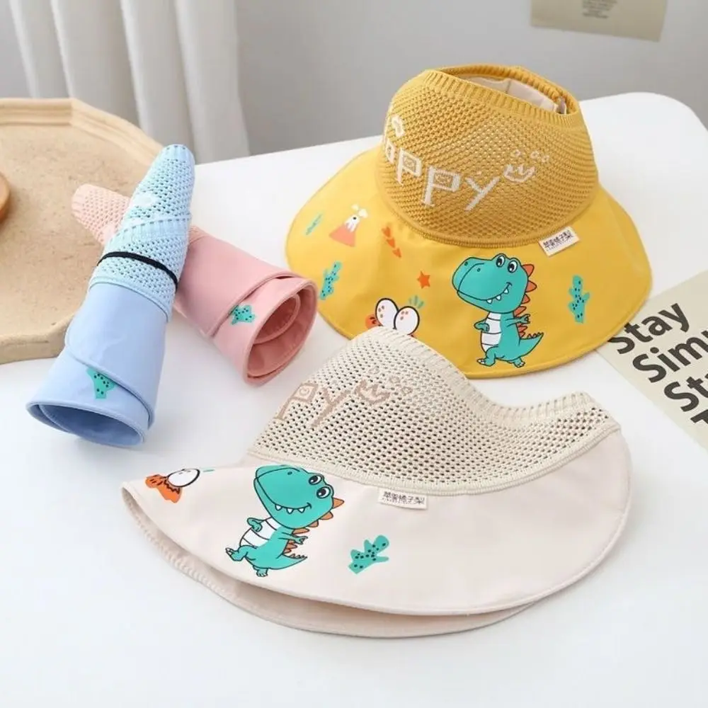 

Anti UV Protection Children Sun Hat Empty Top Breathable Summer Baby Sunhat With Windproof Rope Thin Kids Beach Cap Summer
