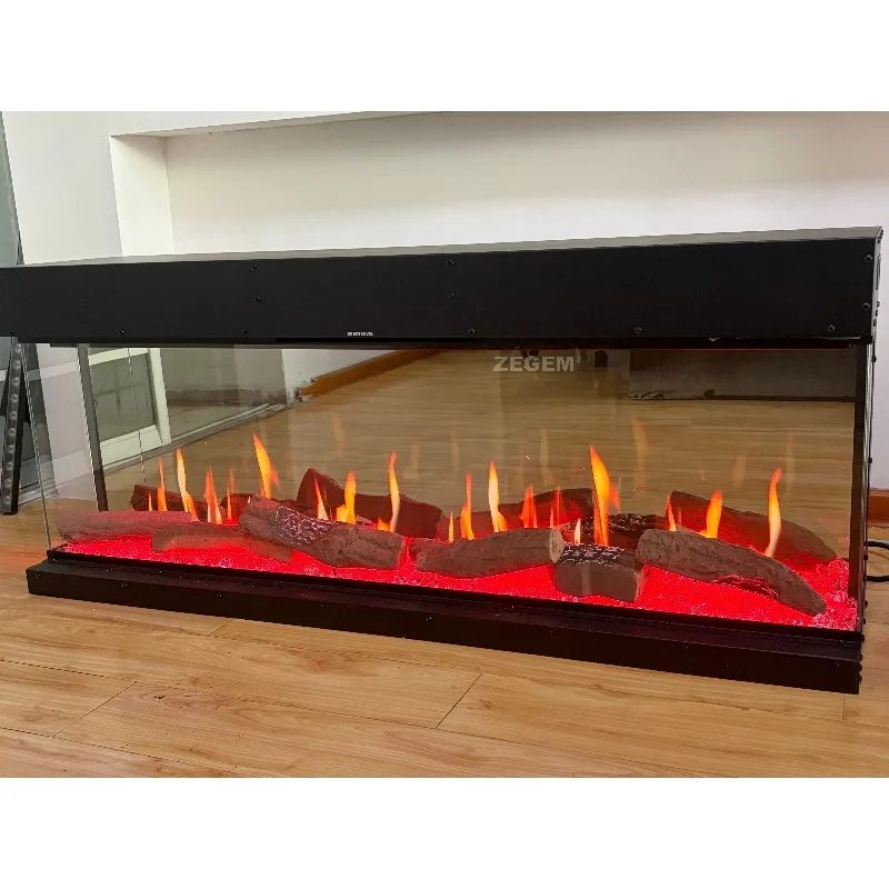 LCD Electric Heater 1000x300x500 Mm With Flame Effect Remote Control APP Smart Home Heating