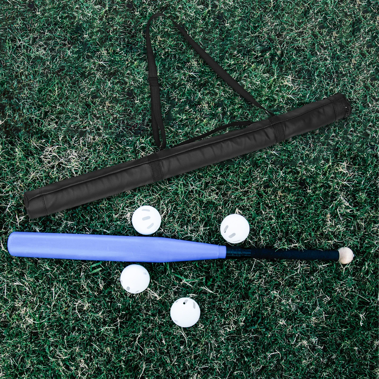 

Baseball Bat Bag Large Capacity PU Material Waterproof Storage Organizer for Baseball Softball Bats Portable Carry Pouch with