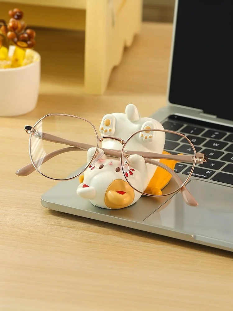 Support de téléphone et décoration de bureau créative en forme de chat de dessin animé mignon, avec support de rangement pour lunettes, pour bureau et maison, style Kawaii