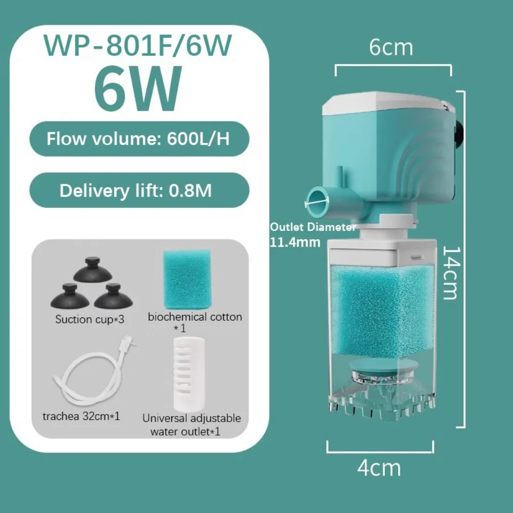 Filtre interne à éponge pour aquarium avec pompe à air, oxygénation, circulation d'eau et aspiration des déjections