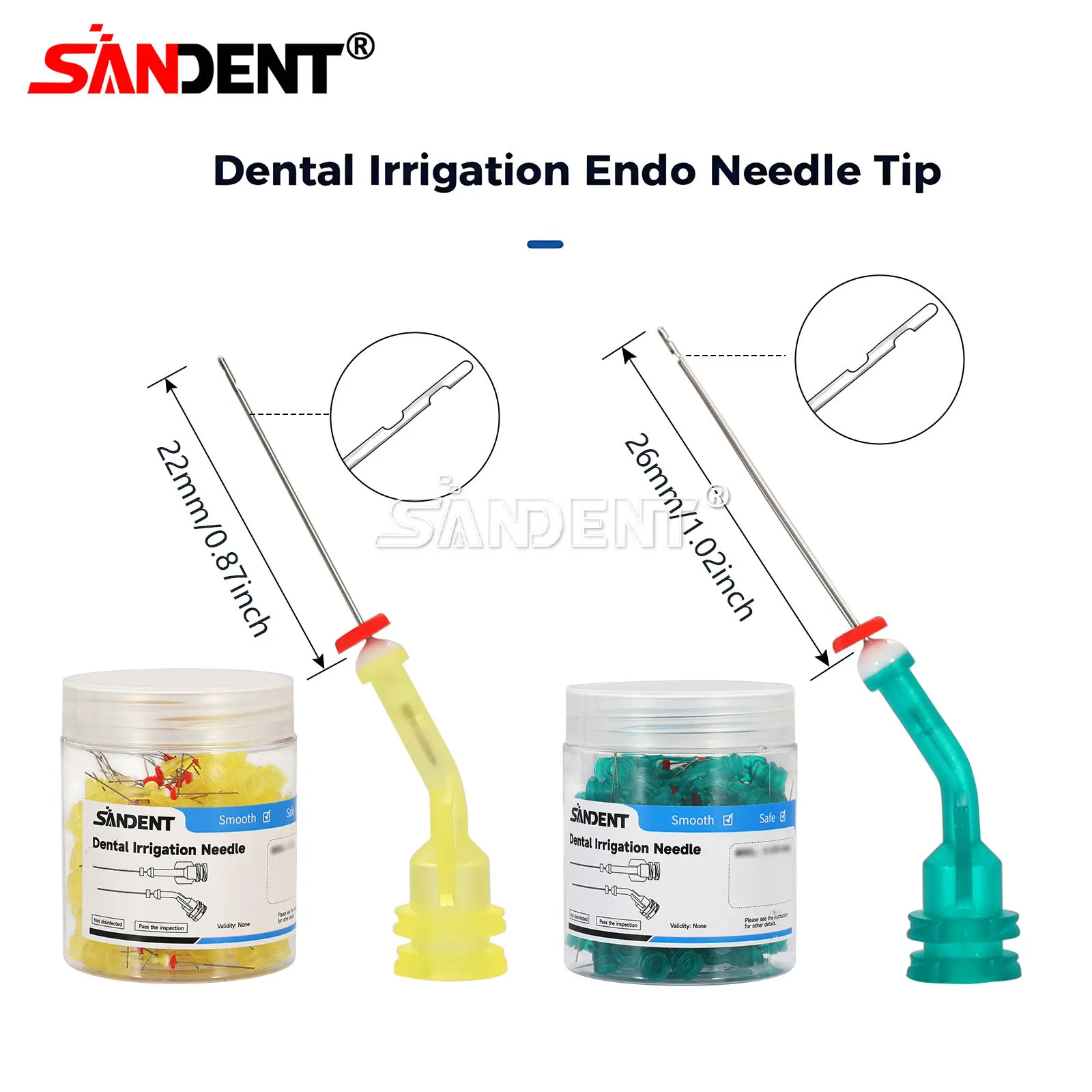 

Игла для эндодонтического ирригирования SANDENT, двухсторонняя, 22/26 мм, одноразовая, для корневых каналов, насадка для шприца, стоматологический материал