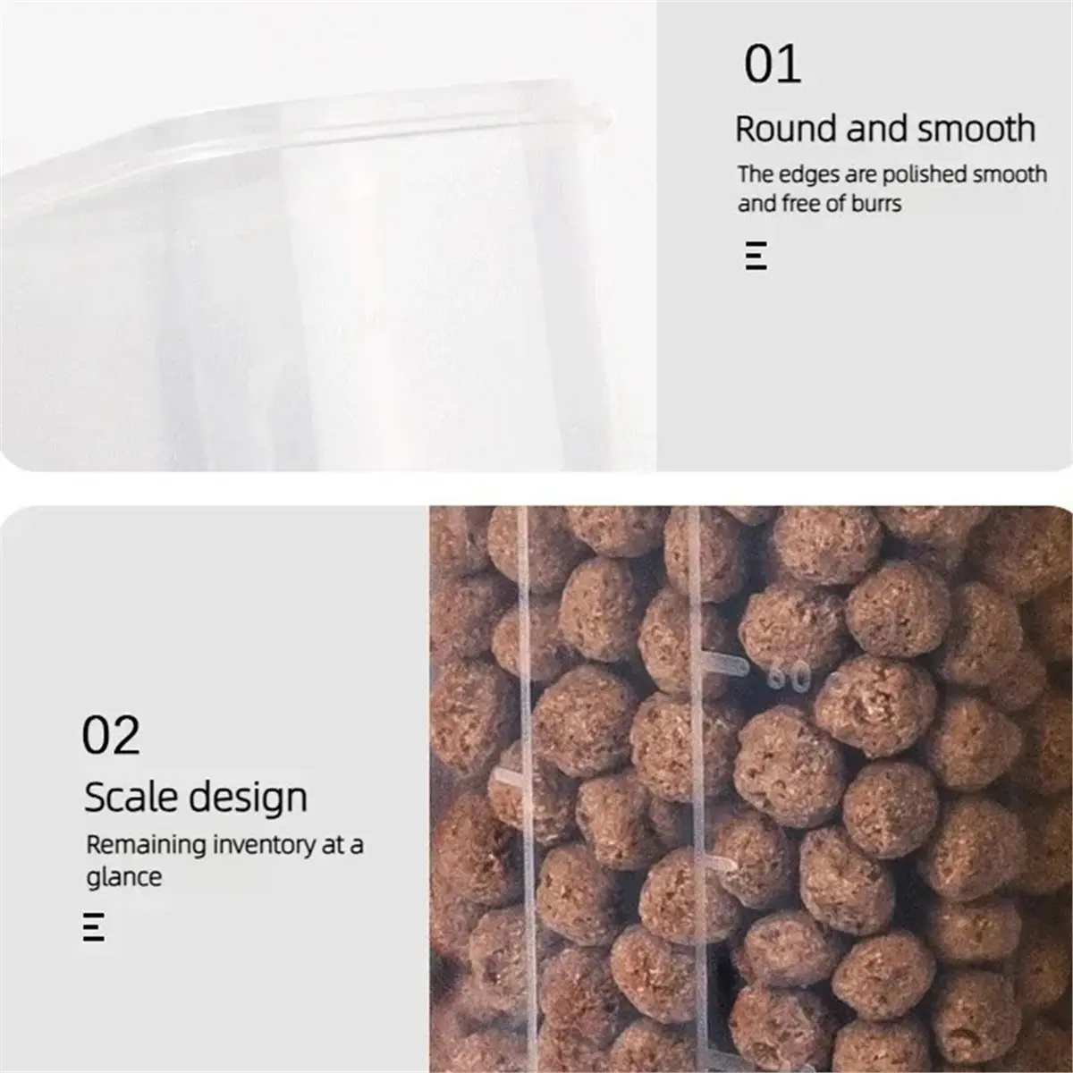 【at48】-新型36l穀物用気密保存容器-蓋付き、積み重ね可能な透明ボックス