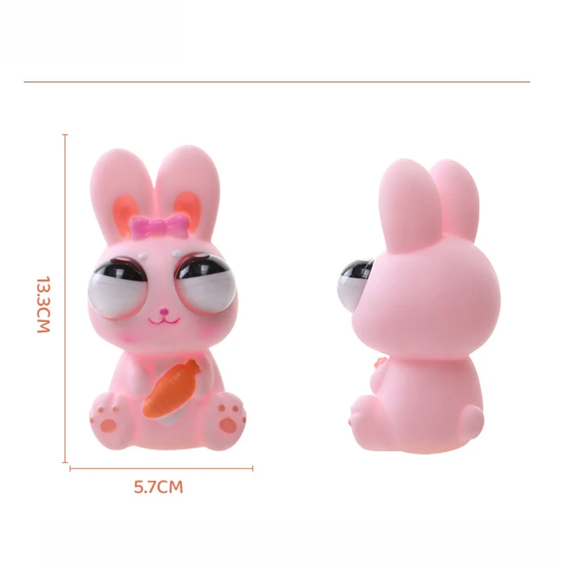 Funny Children's Squeeze Toy Cute Popping Out Eyes Rabbit Squeeze Toys Sensory Fidget Toys Kids Adult Stress Relief Anti-Anxiety