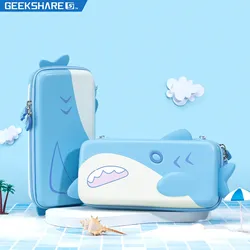 GeekShare-닌텐도 스위치 운반 케이스, 상어 파티 닌텐도 스위치 OLED 보관 가방, 하드 쉘 보호 가방, 게임 액세서리