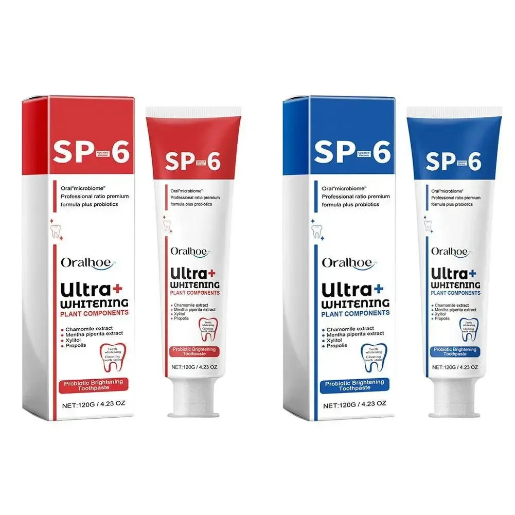 SP-6 dentifricio sbiancante probiotico schiarente e rimozione macchie SP4 alito fresco enzima dentifricio sbiancante denti