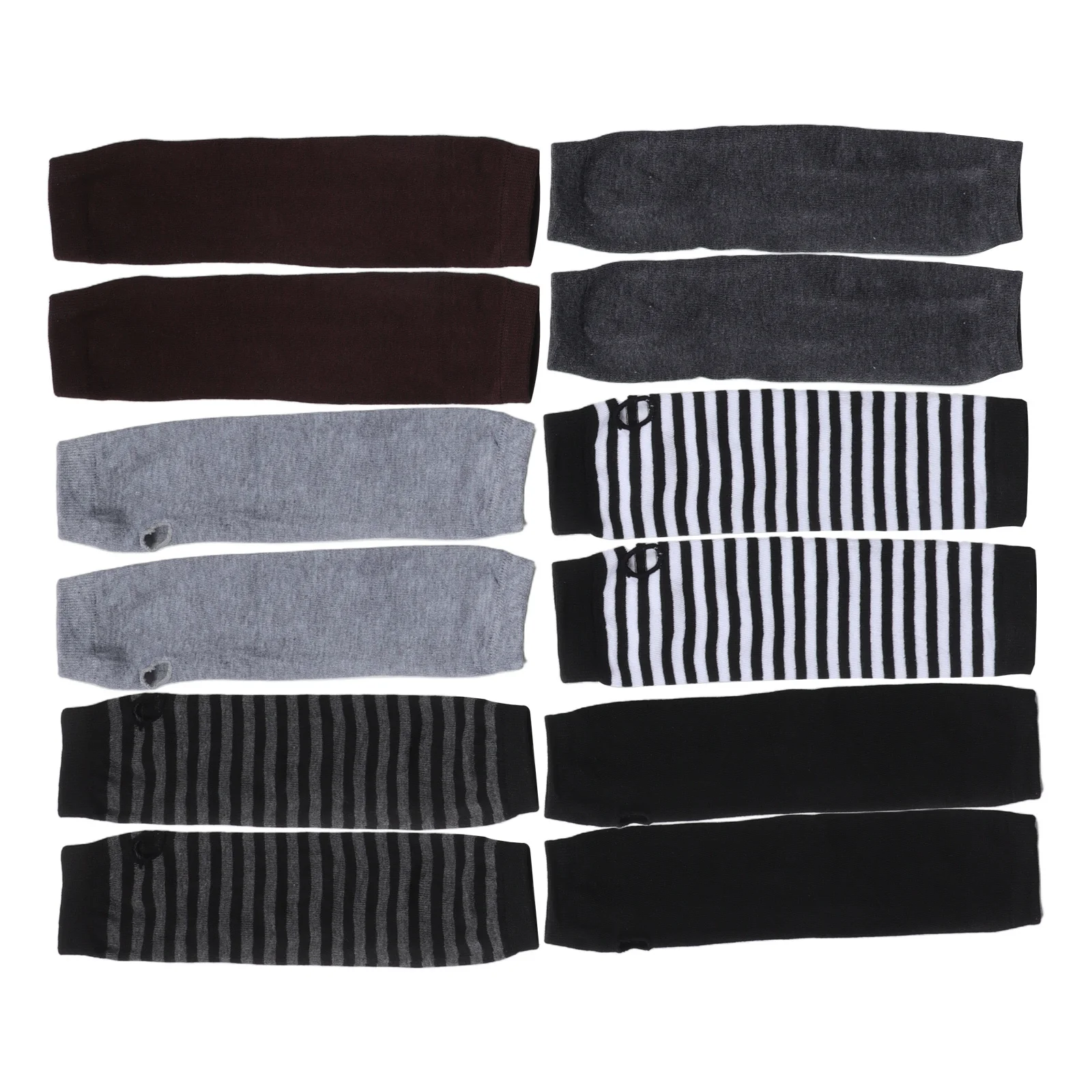 

6Pairs Knitted Fingerless Gloves Women Winter Long Arm Warmers Thumb Hole Stretchy Cute Design Soft Comfortable