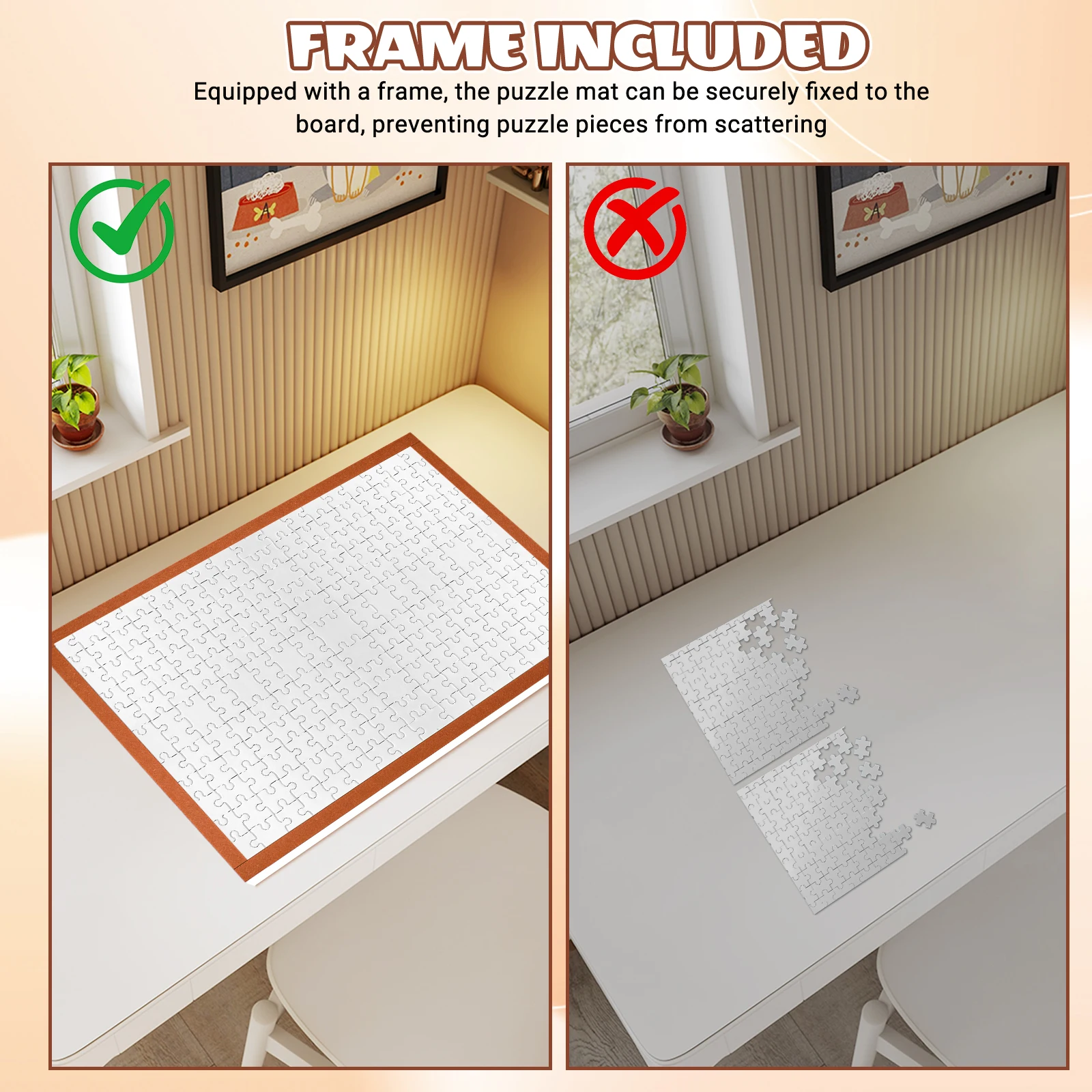 Tappetino puzzle pieghevole antiscivolo con cornice portaoggetti portatile per puzzle da pavimento grande tappetino per organizer per bambini piccoli attività per bambini