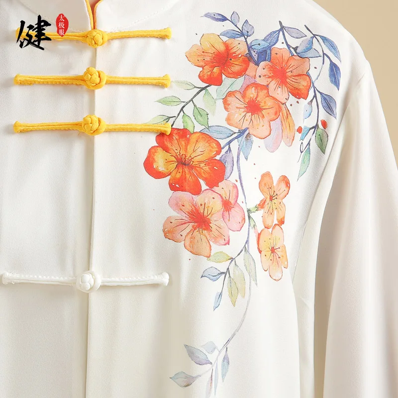 Gradient Tai Chi Suits for Women/Men, Flowy Kung Fu Uniform, Martial Arts Performance Outfit, Spring/Autumn Training Set