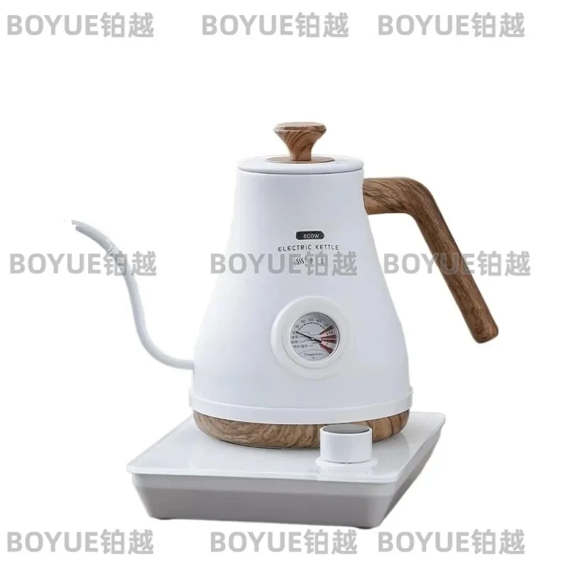 Stainless Steel Gooseneck Kettle with Thermometer Manual Pour Over Coffee Pot Temperature Control Drip Brewer Set for Home