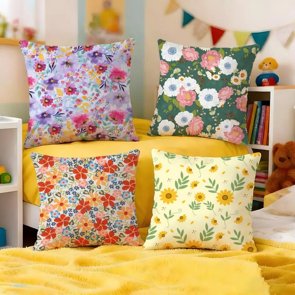 Solid Color Blocking Cushion Cover Premium Soft Pillowcase Skin-Friendly Breathable Multi-Purpose for Home Office Travel