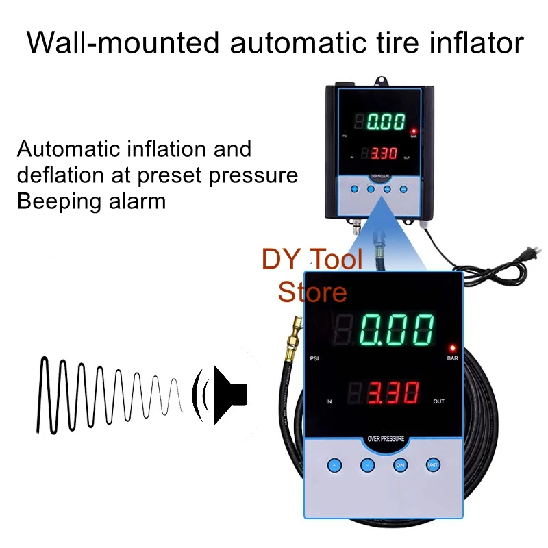 Imagem -03 - Auto Inflator de Pneu de Parede Manômetro de Pneu Pump22