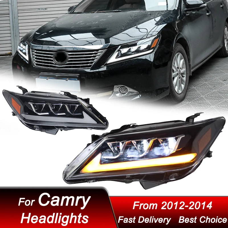 

Автомобильные фары для Toyota Camry 7Gen 2012-2014 lexus стиль светодиодный фара в сборе с высокой настройкой комплект аксессуаров для объектива проектора