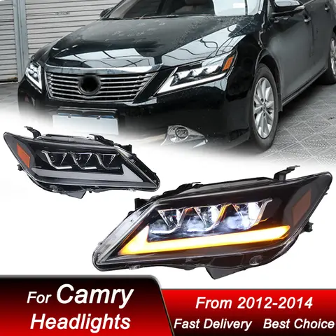 Reflektory samochodowe dla Toyota Camry 7Gen 2012-2014 styl lexus lampa czołowa LED montaż wysokiej konfiguracji soczewki projektora zestaw akcesoriów