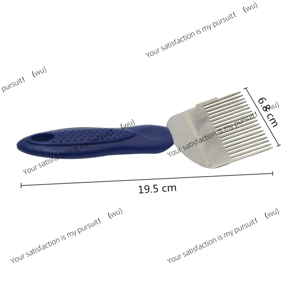 ZOCI-1 Pcs Beekeeping 18-Pin Straight Needles Uncapping Forks Blue handle Stainless Steel Bee Honey Sparse Rake Shovel Bee Tools