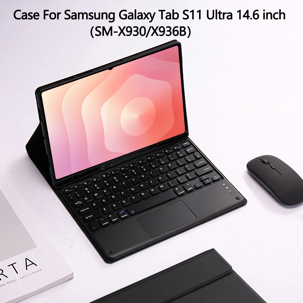 

Tablet Case for 2025 Samsung Galaxy Tab S11 Ultra 14.6 lnch,Detachable Bluetooth Keyboard with Pencil Holder SM-X930/X936B