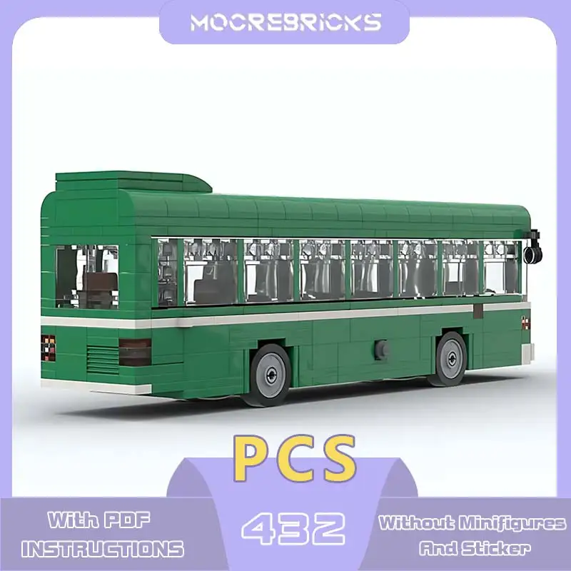 Green Bricks Single Decker Bus Building Blocks Urban Passenger Vehicles Model Technology Bricks Toy Children's Birthday Gifts