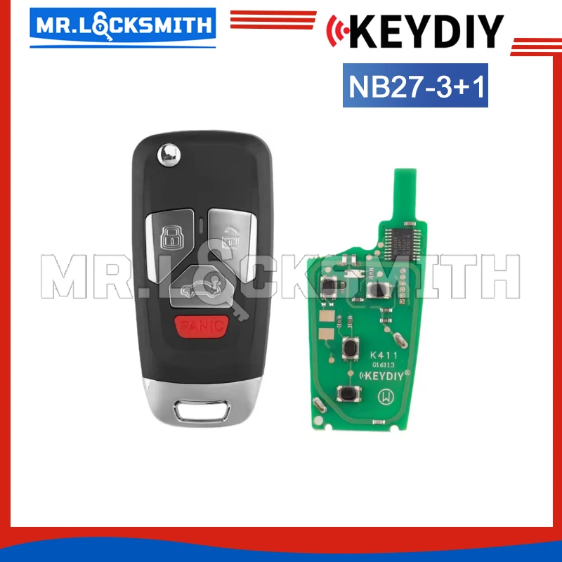 KEYDIY NB27-4 NB-Series KD Remote Smart Car Key 4 Button Universal Multi-functional for KD900+ URG200 KD-X2 Tools