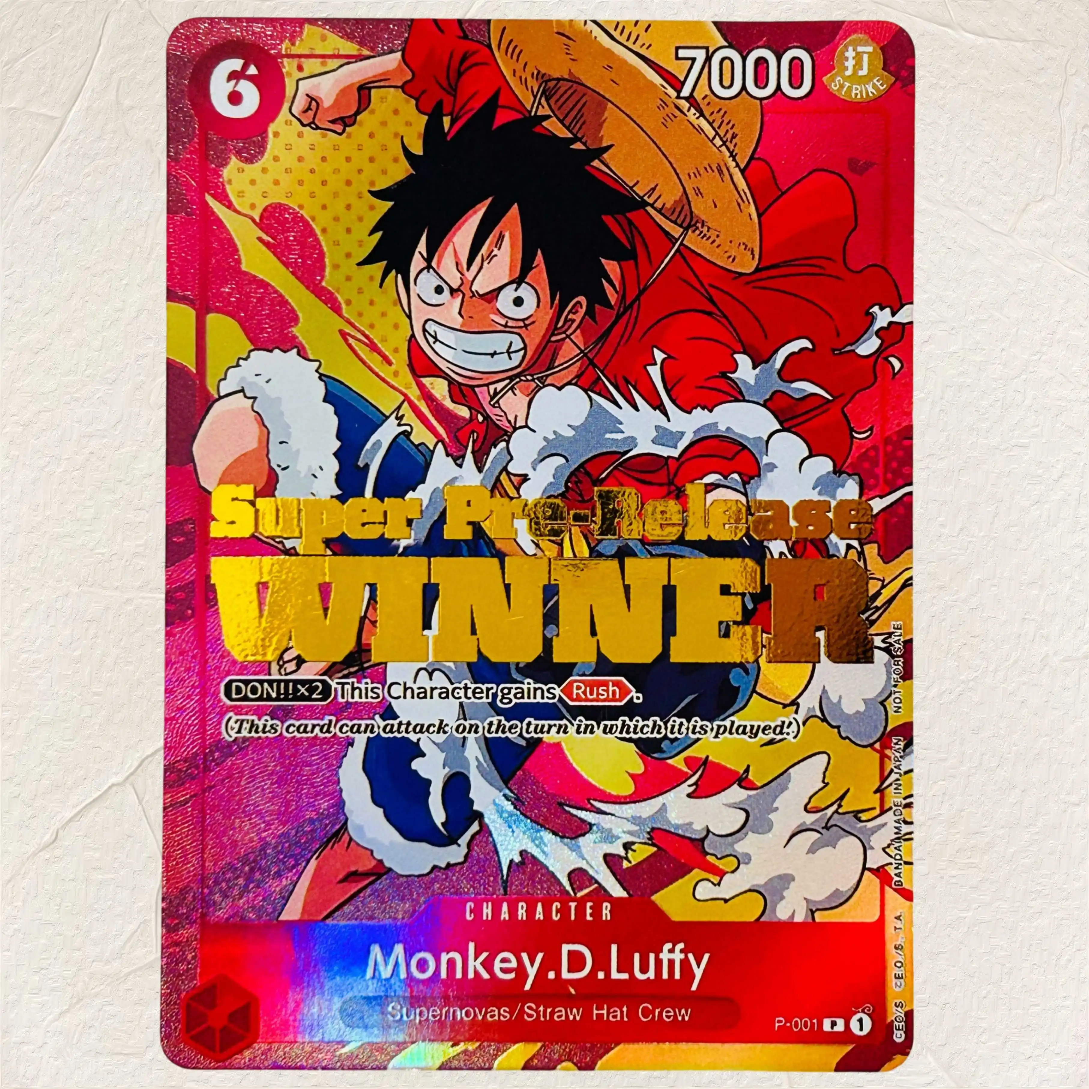 DIY One Piece Monkey.D.Luffy P-11 English Version Collectible Grade Gold Foil Texture Cards Premium Anime Collection Cards view 2