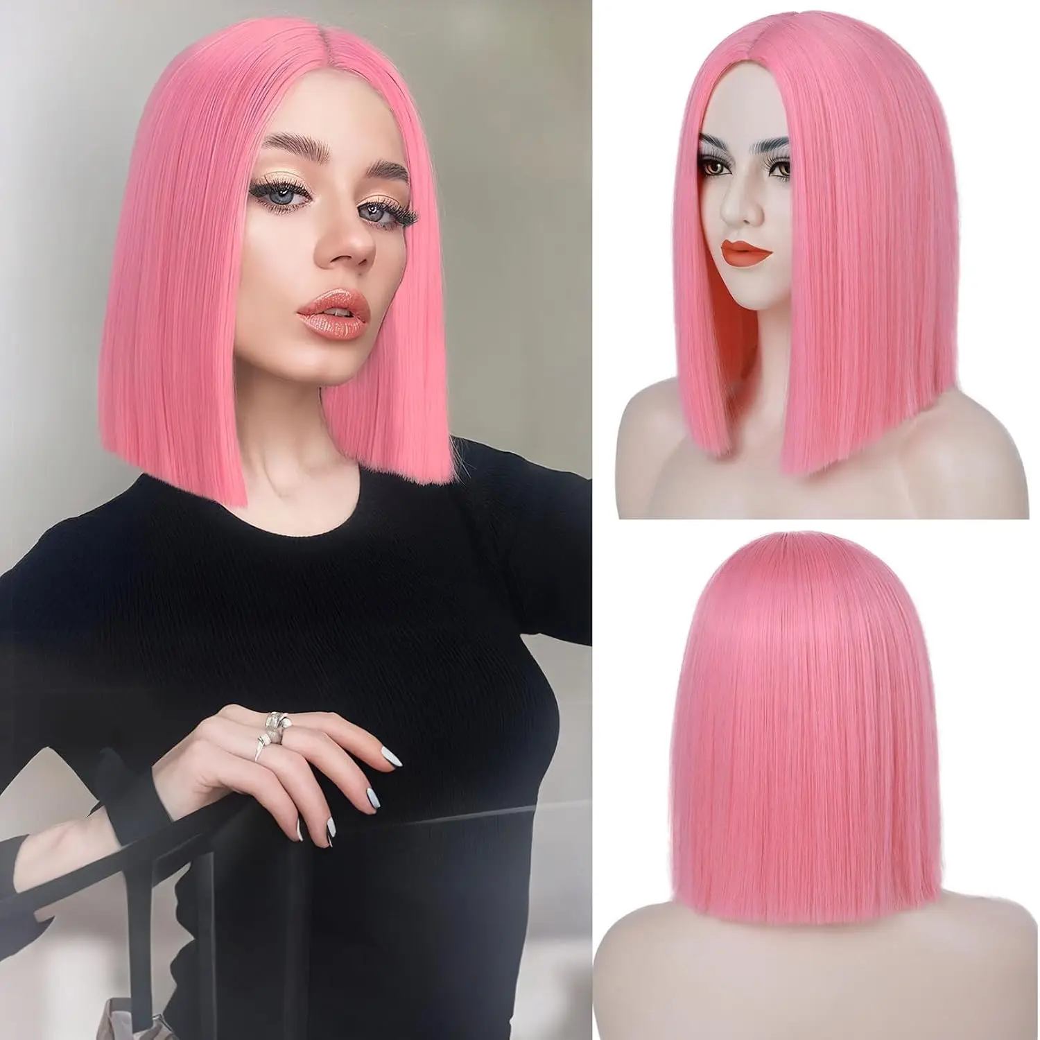 

Synthetic Straight Hair Middle Part Shoulder Length Bob Wigs for Women Colorful Fashion Bob Wigs Daily Party Cosplay Halloween