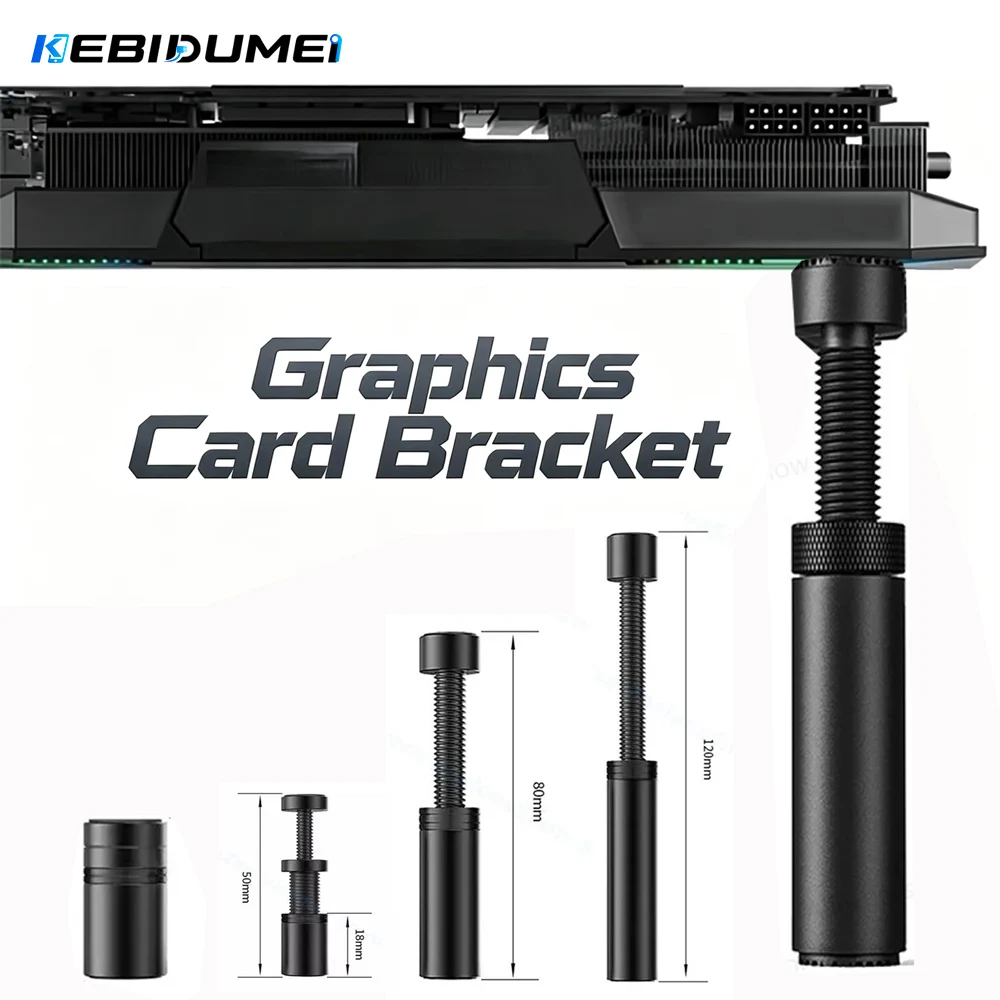 KEBIDUMEI Aluminum Alloy GPU Brace Support Graphics Card Sag Holder Bracket  Anti-Sag GPU Stand for PC Computer Case