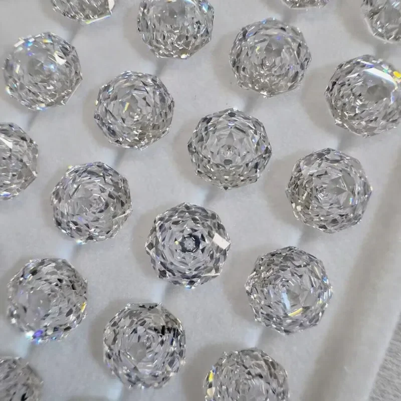 Top Quality Cubic Zirconia Stone Octagon Rose Cut D Color Loose Stones Used For DIY Charms Jewelry Making Main Materials