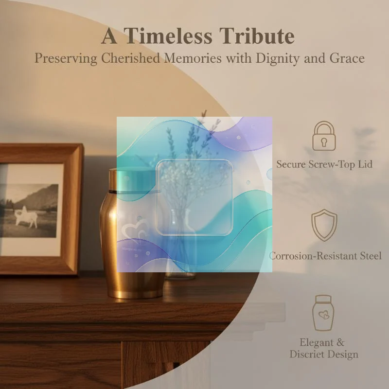 Stainless Steel Pet Memorial Keepsake Urn Moisture Proof Lid Design for Dog Cat Cremation  Travel Carry