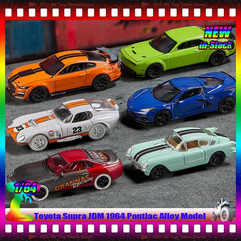 

New In Stock 1:64 Toyota Supra Jdm 1964 Pontiac Alloy Model Pontiac Firebird Dodge Charger Muscle Car Die Casting Model Toy Gift