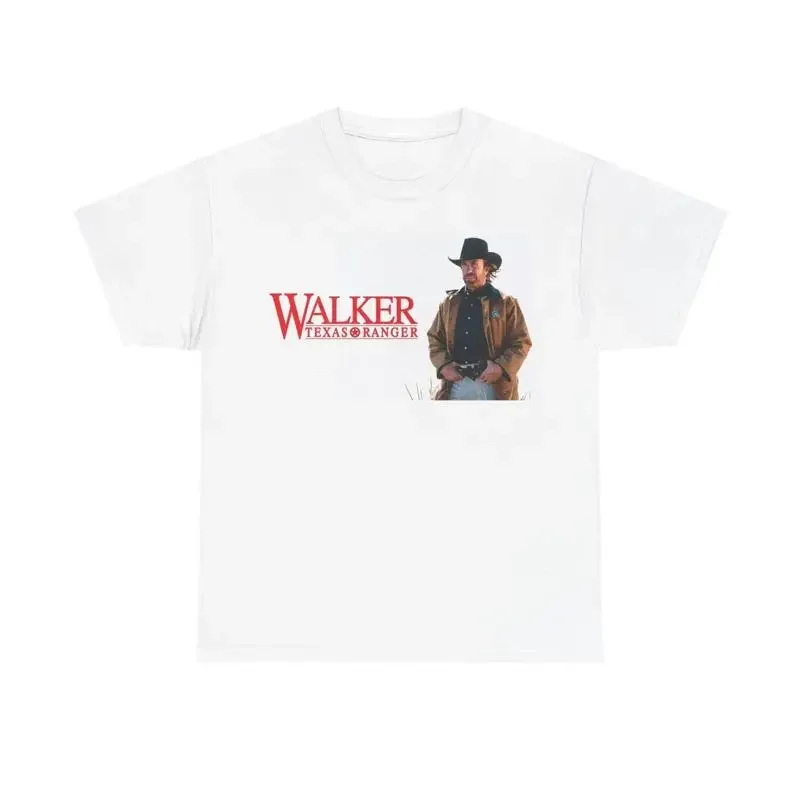 Camiseta Walker Texas Ranger, serie de televisión rara, Chuck Norris, algodón pesado