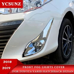 Front Fog Lights Cover For Toyota Yaris Hatchback Sedan 2018 2019 Accessories Car Lamp Hood Exterior Parts Ycsunz