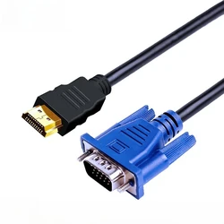 3pcs Top Quality HDMI-compatible To VGA Cable Male to Male 1.8M Video Adapter Only For HD player to HDTV Hardware