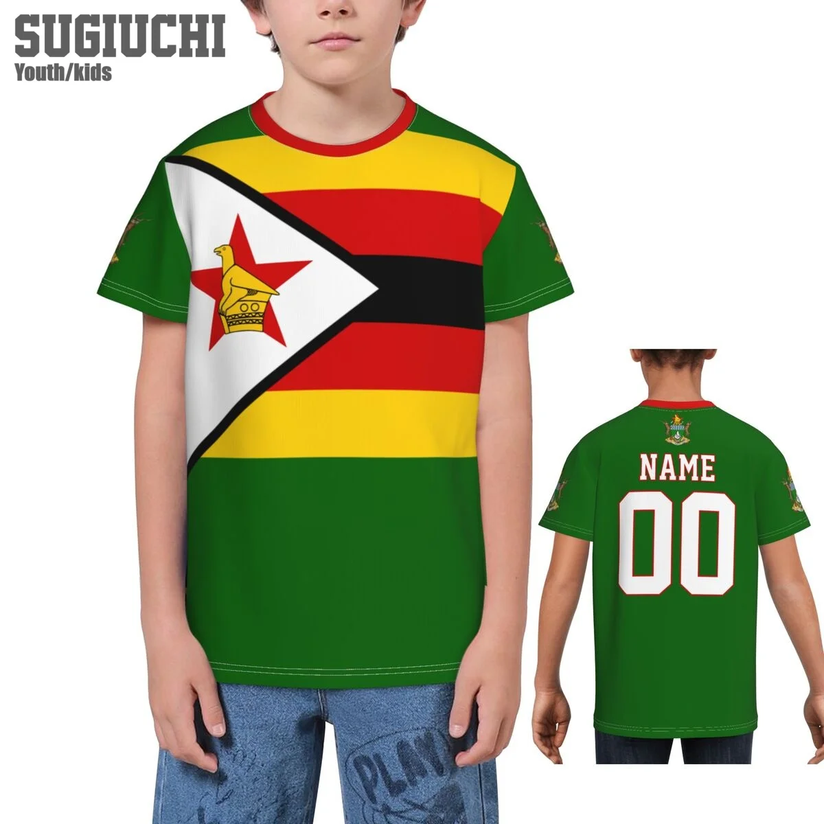 Custom Name Number Zimbabwe Flag Emblem 3D T-shirts For Kids Youth Boy/Girl Tees jersey Soccer Football Fans Gift T shirt