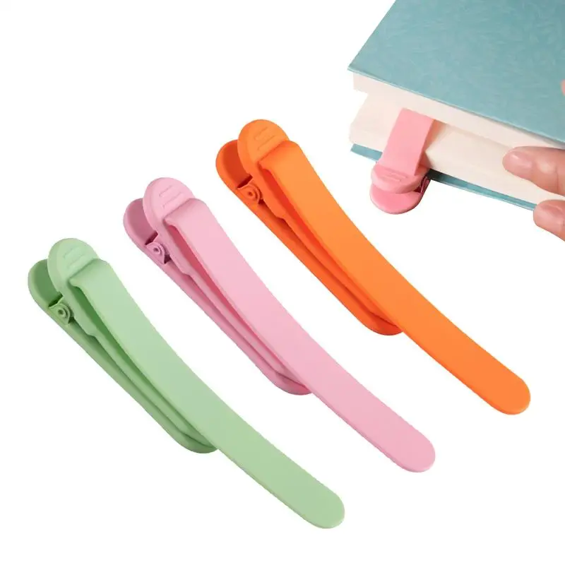 Silicone Bookmark Clip Creative Staionery Notebook Page Divider Supplies Book Markers Bookmark Buckle 3pcs/set