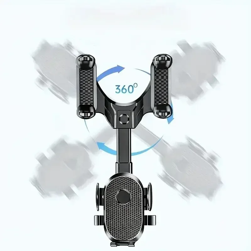 360 Rotating Car Phone Holder Support in Car Rearview Mirror Mount Car Phone Bracket Navigation GPS Stand Foldable Mobile Cell image 5