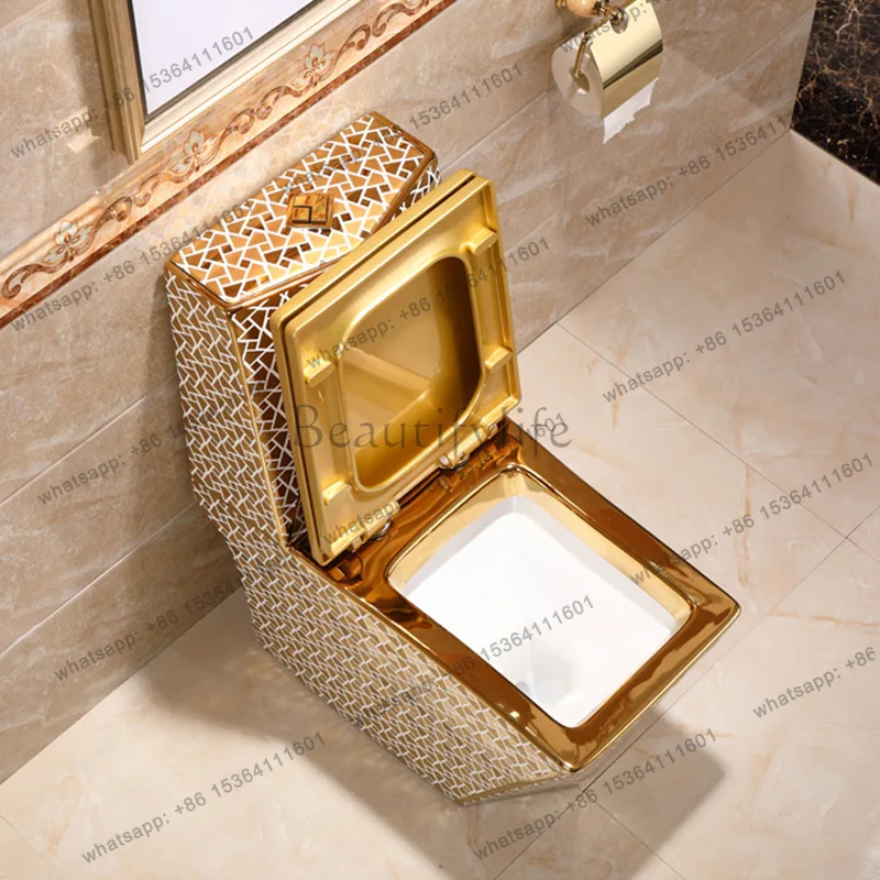 Electroplated gold toilet, local tyrant gold outlet flush toilet