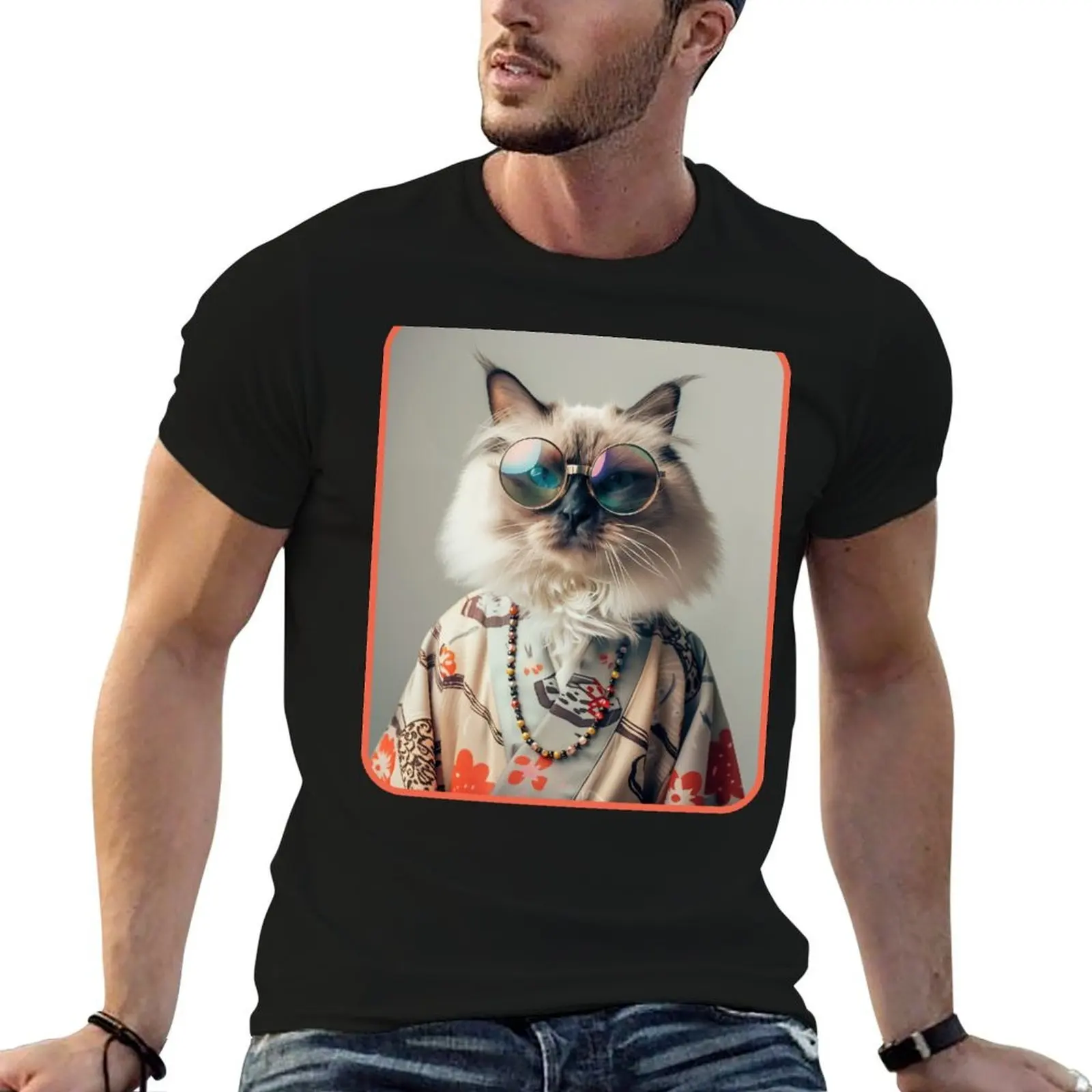 

Ragdoll Cat, My Pet in Kimono T-Shirt man t shirt heavy cotton man graphic t shirt T-Shirt