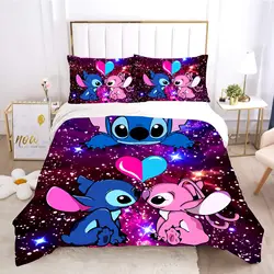 Anime Stitch Dekbedovertrek Dekbedovertrek Set Schattige Beddengoed Set Geschenken Voor Kinderen Jongens Meisjes Huisdecoratie Queen King Full Size