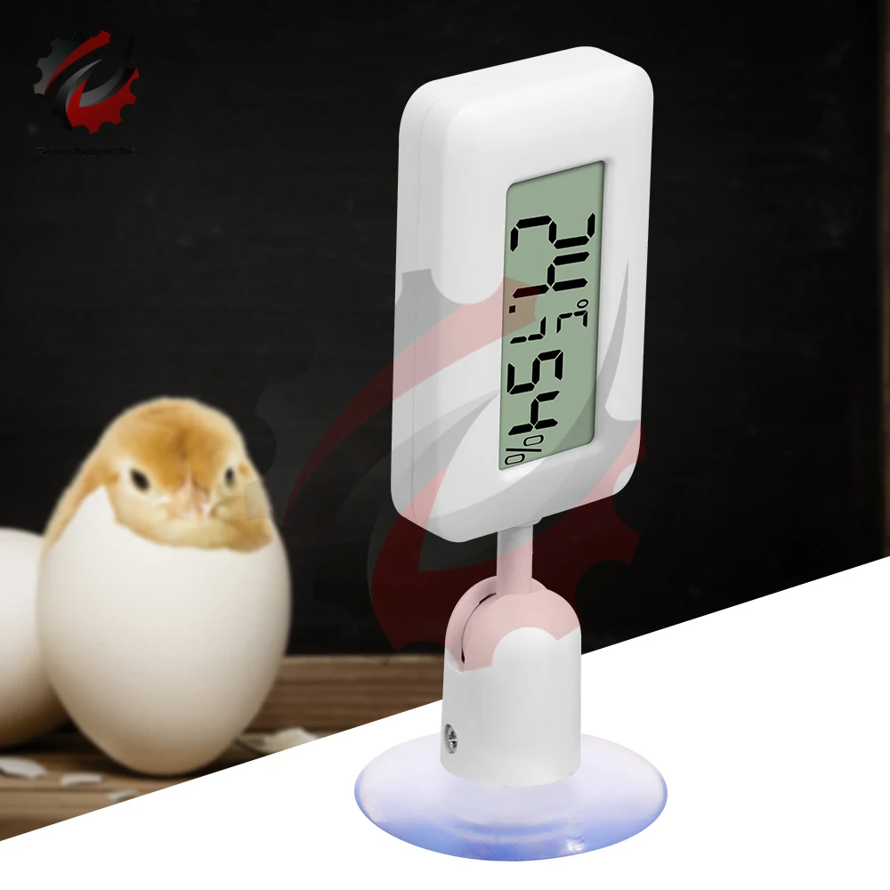 Mini Digital Reptile Thermometer 360 Degree Rotating Luminous Suction Cup Hygrometer For Lizards Snakes Spiders Blue Green