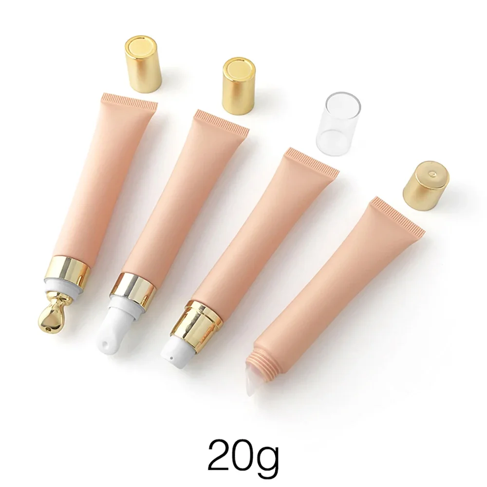 20g Apricot Plastic Lip Honey Eye Cream Container 20ml Refillable Squeeze Bottle Empty Lipgloss Lipstick Serum Soft Tube